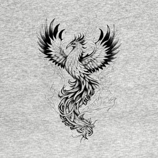 Phoenix Fantasy Wild Animal Illustration Art Tattoo T-Shirt